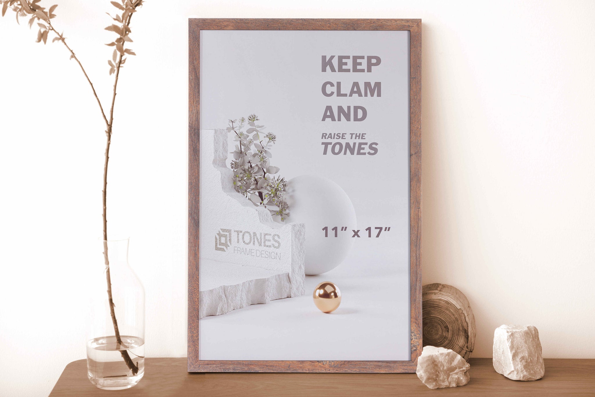 Dark Oak 11x17 Dendro Wooden Gallery Frame | Tones Frame Design| 28x43 cm