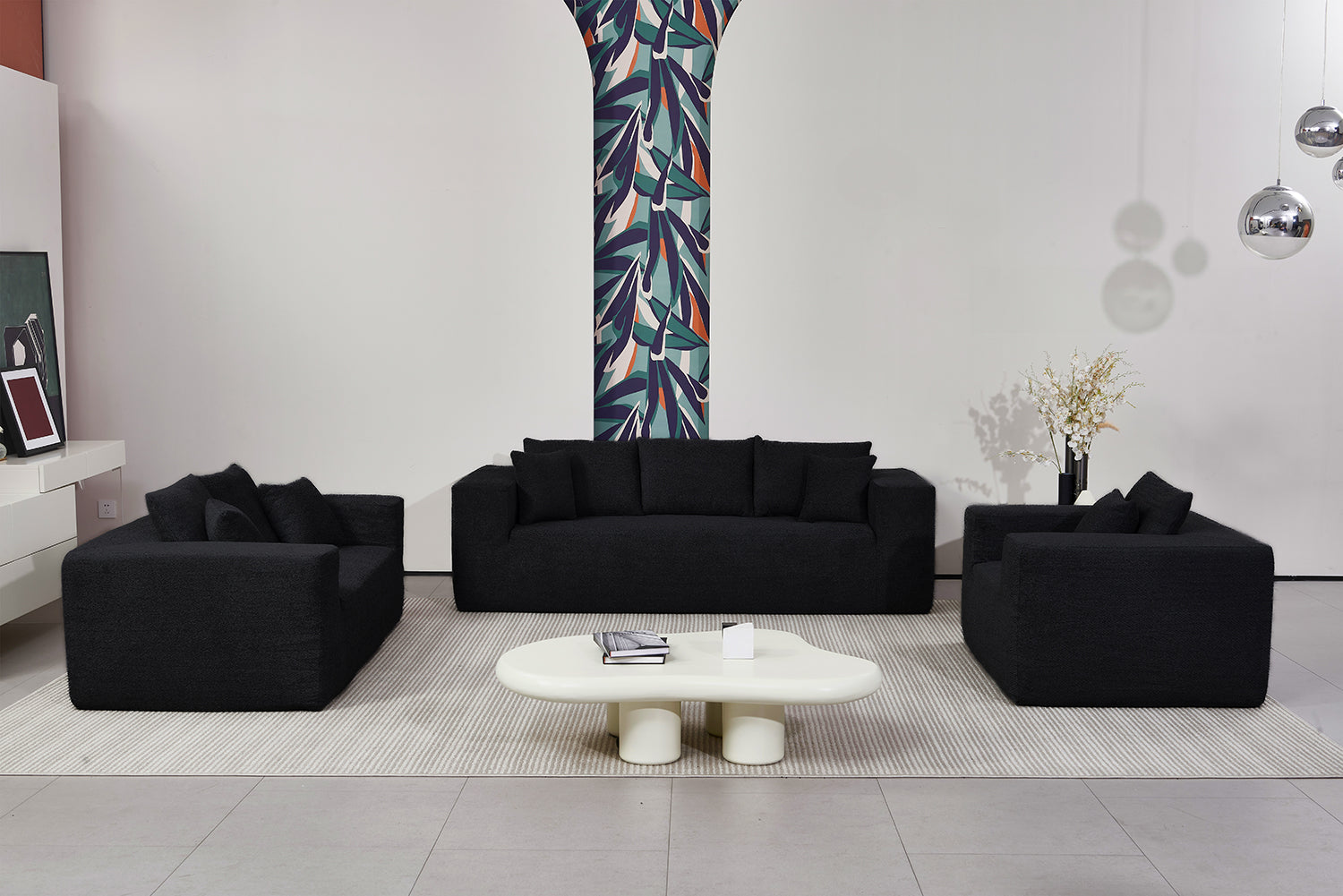 Elegant flex Black Double-Seat Sofa