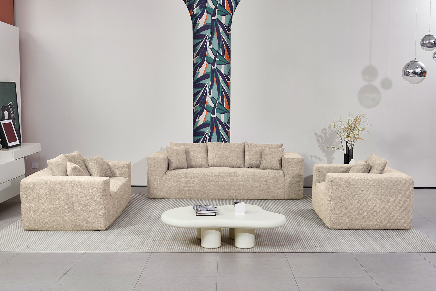 Elegant flex Beige Sofa for 2 Loveseat