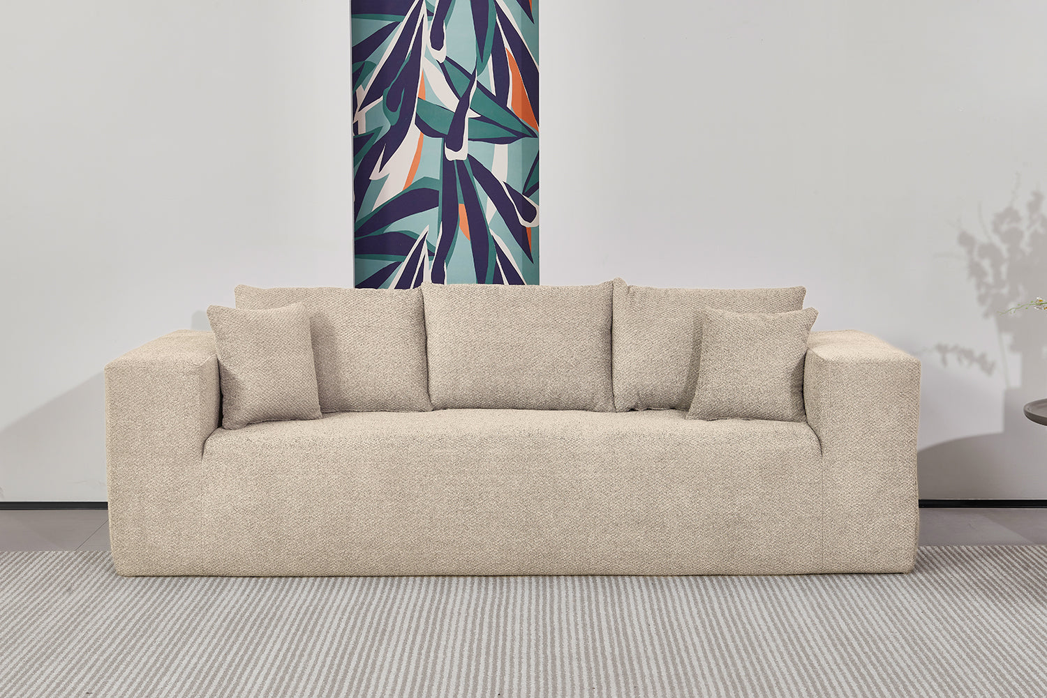 Elegant flex Beige Triple-Seat Sofa