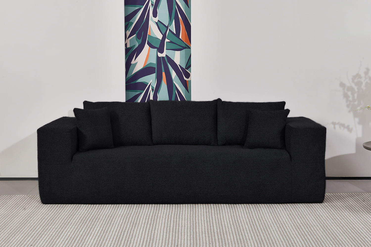 Elegant flex Black Triple-Seat Sofa