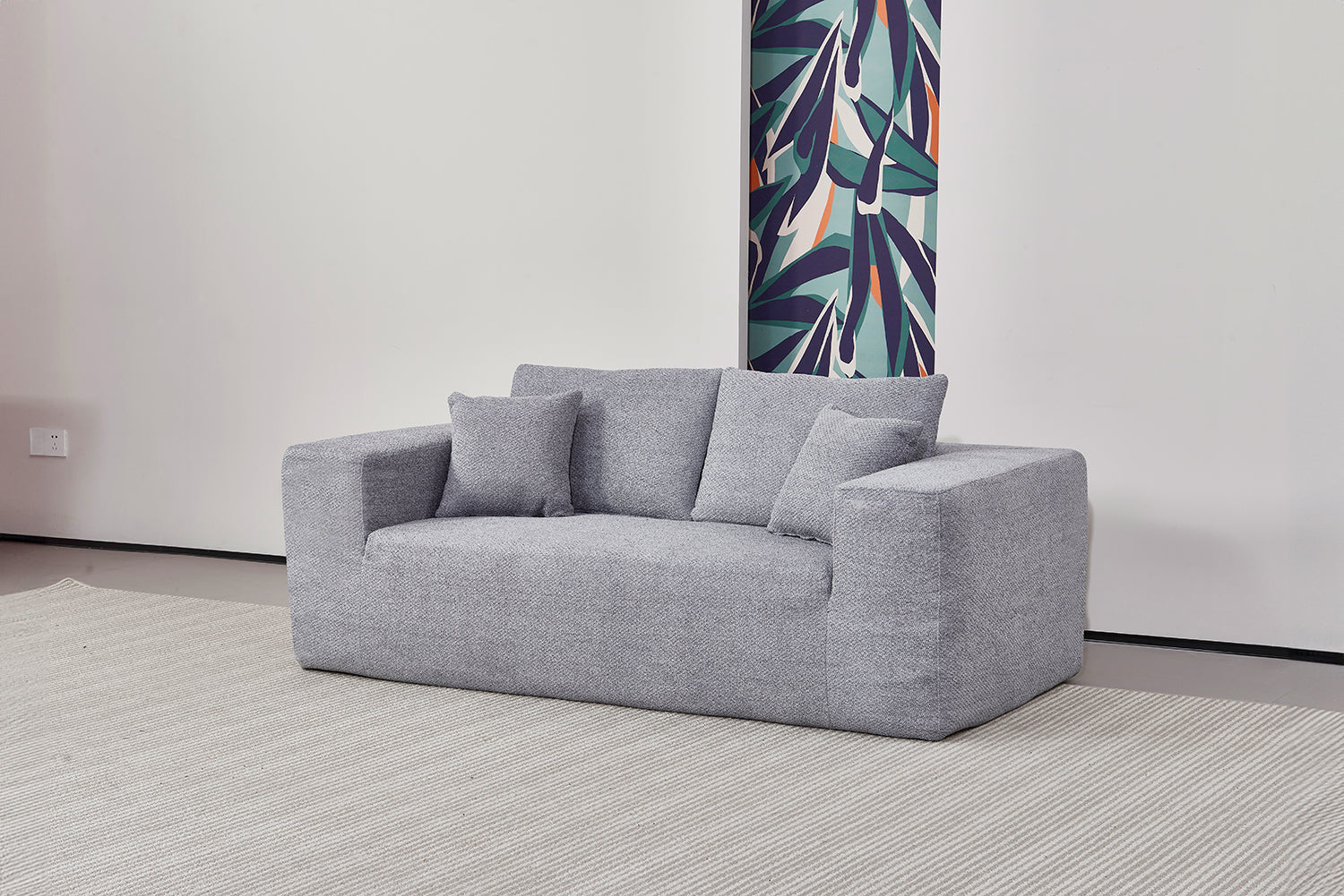 Elegant flex Grey Double-Seat Sofa Loveseat