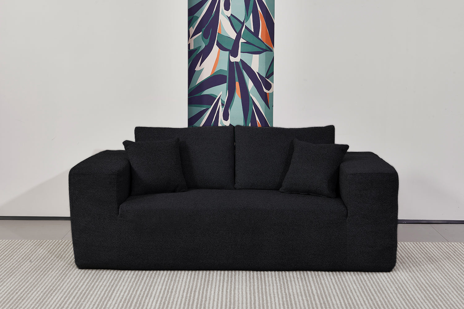 Elegant flex Black Double-Seat Sofa