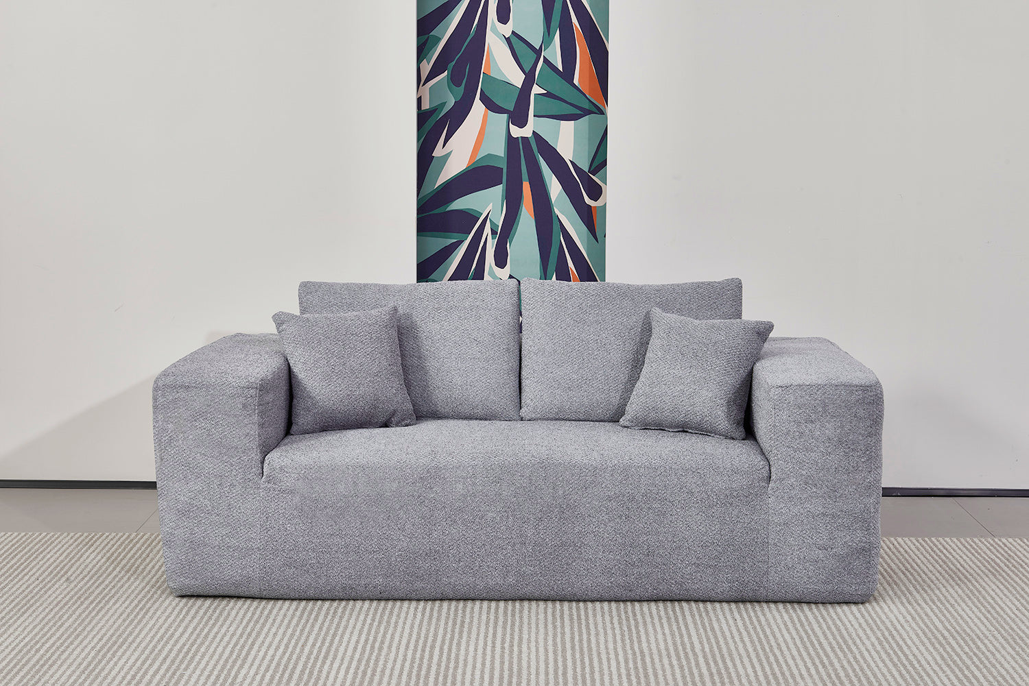 Elegant flex Grey Double-Seat Sofa Loveseat