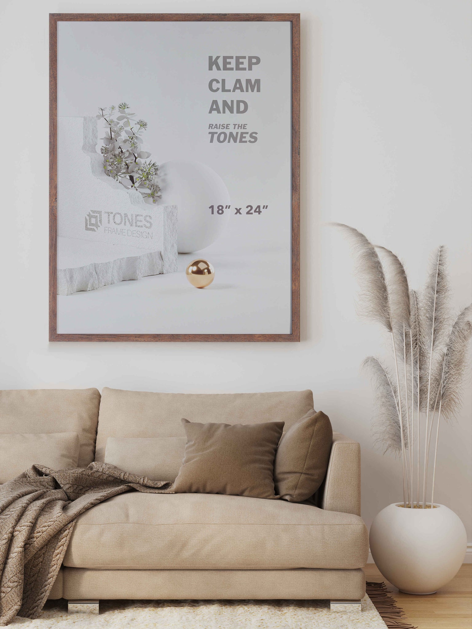 46x61 cm - Dark Oak Wood Picture Frame | Lightweight, Versatile & Shatterproof | Wall Hanging Poster or Photo Frame