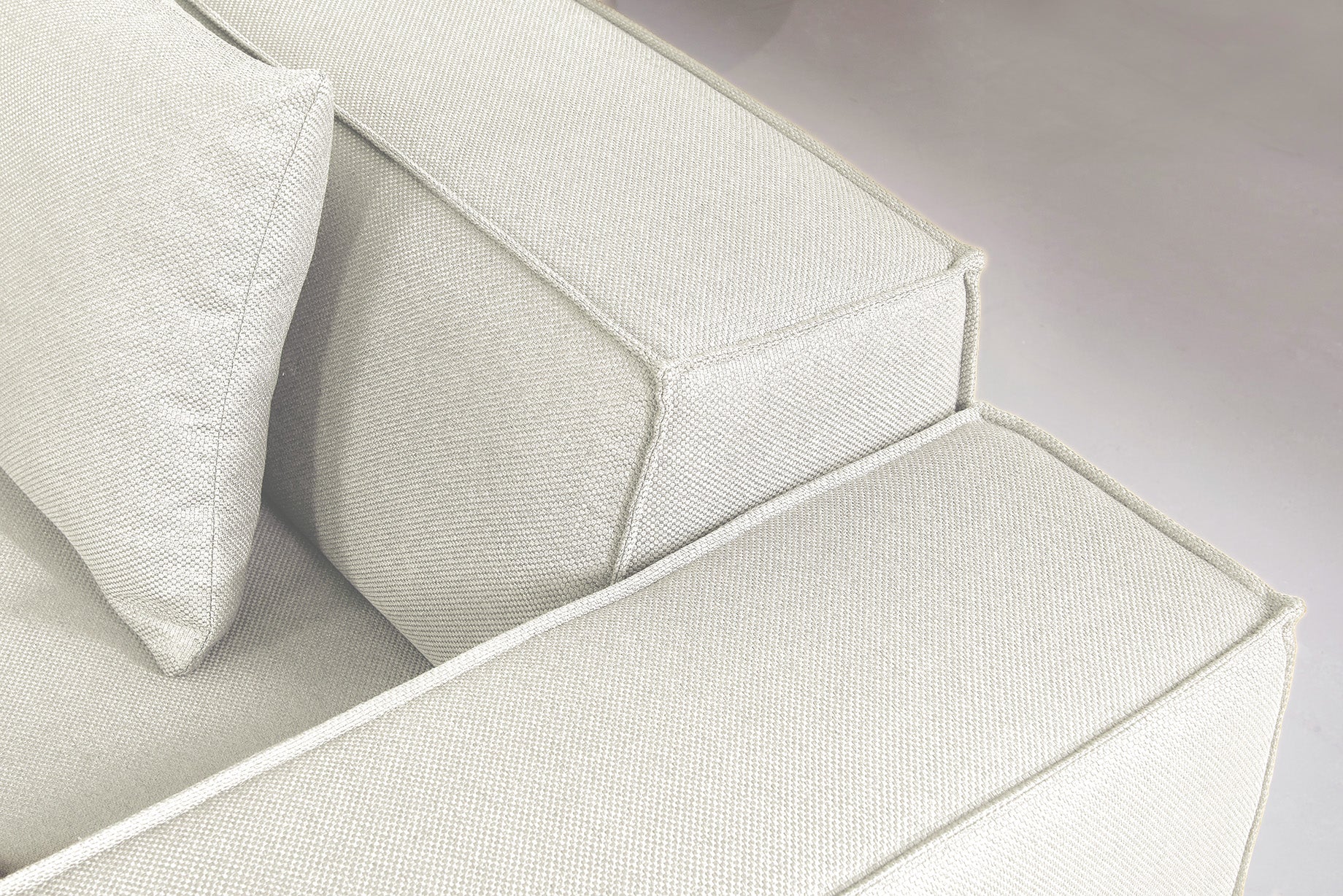 Versaluxe Sectional Double-Seat Sofa Loveseat in Beige