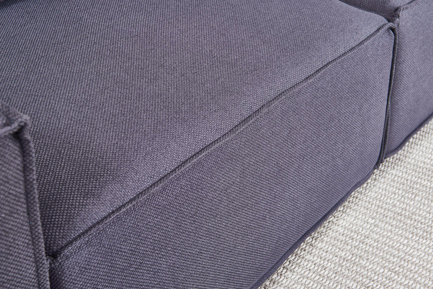 Versaluxe Sectional Double-Seat Sofa Loveseat in Grey