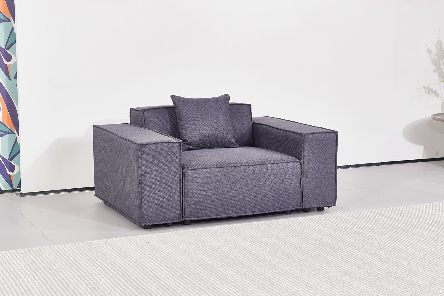 Versaluxe Sectional Single-Seat Sofa in Grey