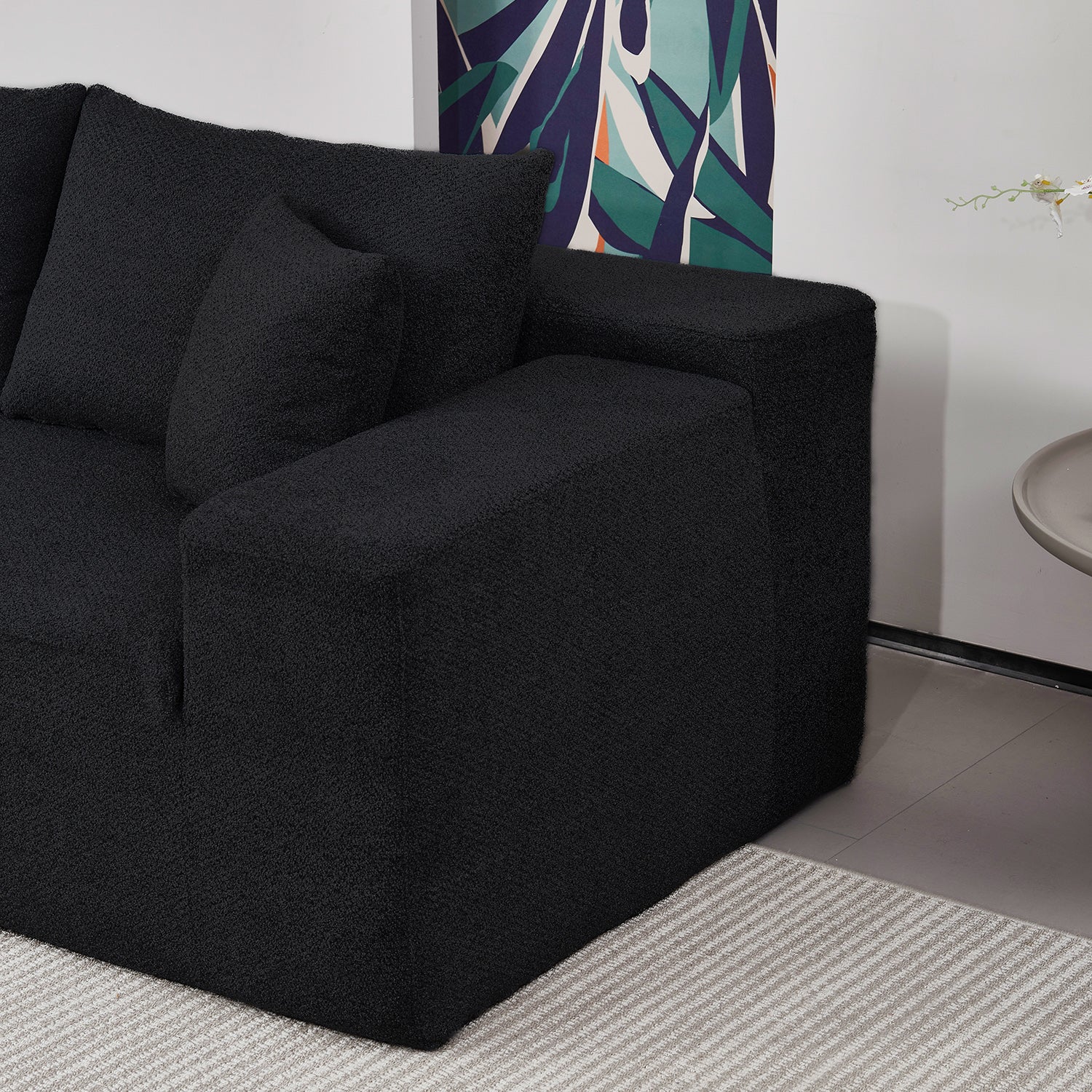 Elegant flex Black Double-Seat Sofa