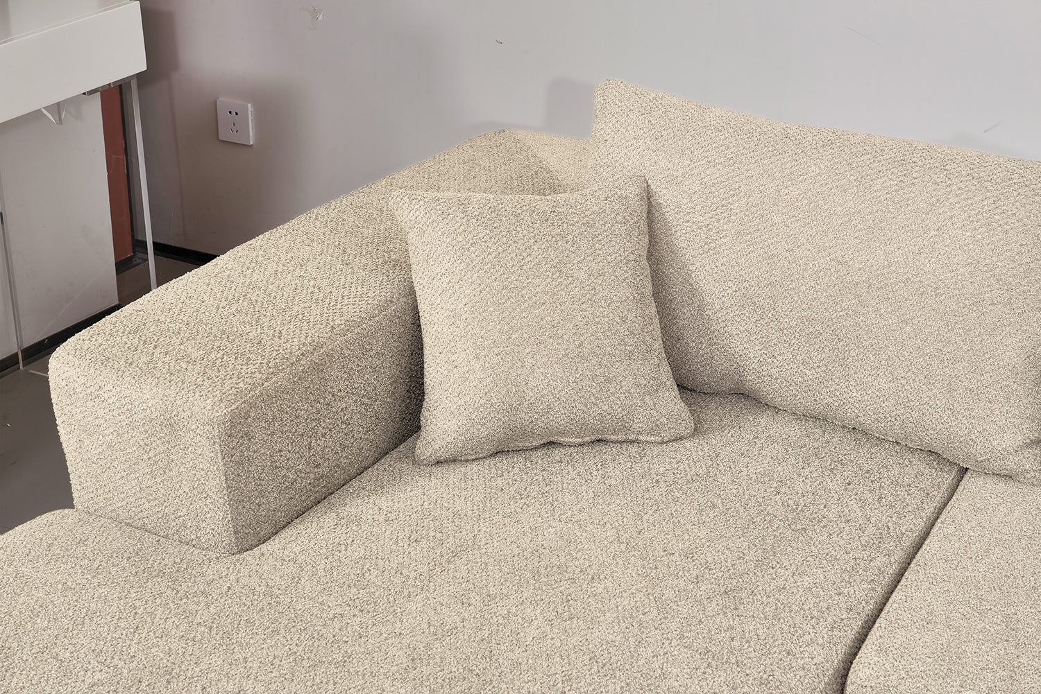 Elegant flex Beige Triple-Seat Sofa