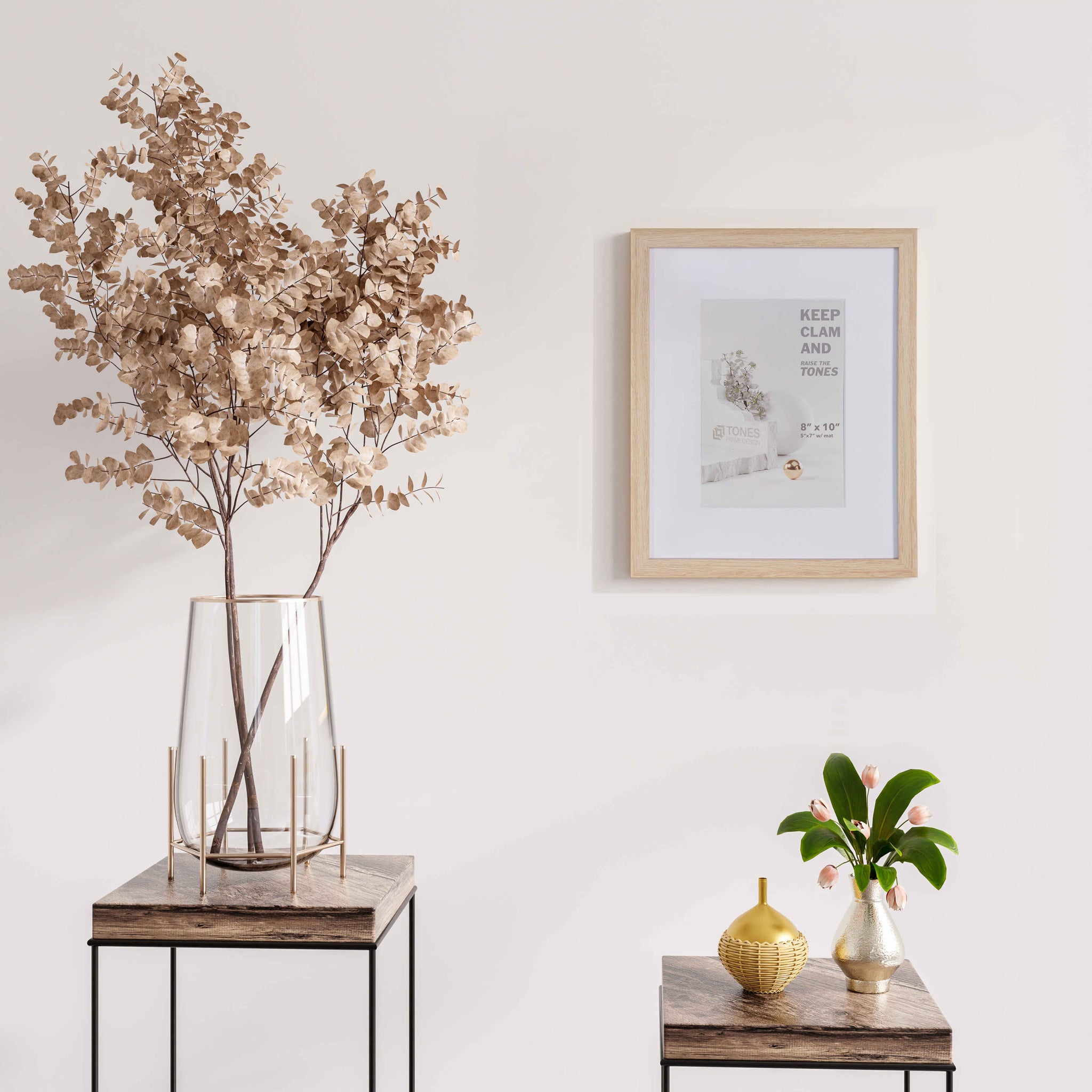 Natural 8x10 Dendro Wooden Picture Frame/2PK | 20x25 cm